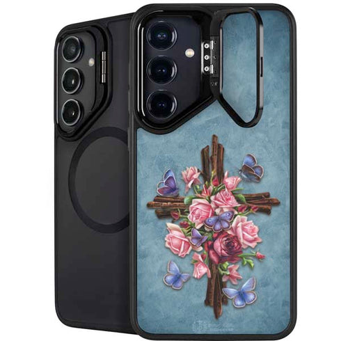 Flower Cross by Brigid Ashwood Galaxy S25 Kickstand Case
